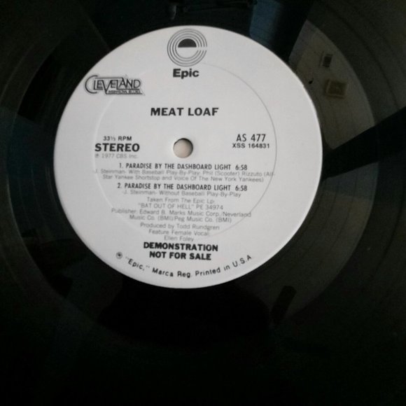 Meat Loaf- Paradise By The Dashboard Light, Single Promo Demo LP, 1978 - Picture 4 of 11